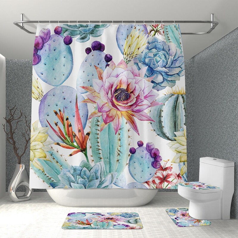 Tehase otsetarne 3D digiprintimine kõrglahutusega vannitoa kardin põrandapadi piiriülene kuummüük ilma augustamiseta vaheseinakardina