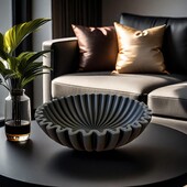 Διακοσμητικό μπολ μαύρο βολάν Μοντέρνο σαλόνι γραφείου σπιτιού με ρετσίνι μπολ Τραπεζάκι σαλονιού Βιβλιοθήκη επιφάνειας εργασίας