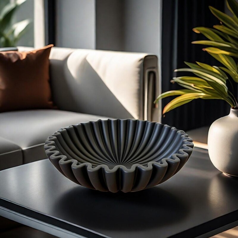 Διακοσμητικό μπολ μαύρο βολάν Μοντέρνο σαλόνι γραφείου σπιτιού με ρετσίνι μπολ Τραπεζάκι σαλονιού Βιβλιοθήκη επιφάνειας εργασίας