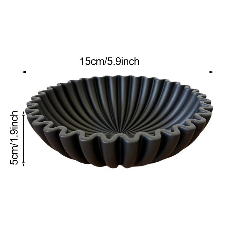 Διακοσμητικό μπολ μαύρο βολάν Μοντέρνο σαλόνι γραφείου σπιτιού με ρετσίνι μπολ Τραπεζάκι σαλονιού Βιβλιοθήκη επιφάνειας εργασίας