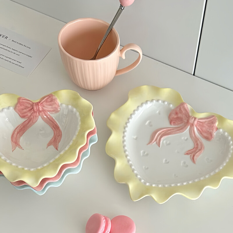 6-tolline keraamiline kauss Prantsuse stiilis kergendus Sweet Ins Kodune toidukonteiner Riis Lõunasöök Magustoit supp Piim Kaer Jogurtikausid