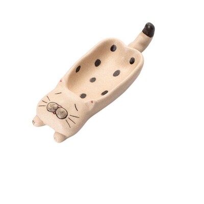 Сладка котка Керамична малка чиния Мини горчица Песто Домат Кетчуп Ястие Соев сос Чинии с подправки С дръжка за дома Ресторант