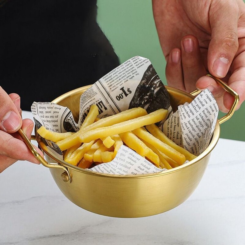 304 Μπολ Κορεατικής κουζίνας από ανοξείδωτο ατσάλι Επιτραπέζια σκεύη κουζίνας Σνακ Μπολ κρασιού από ρύζι με λαβή Σάλτσα καρυκεύματα Δοχείο φαγητού