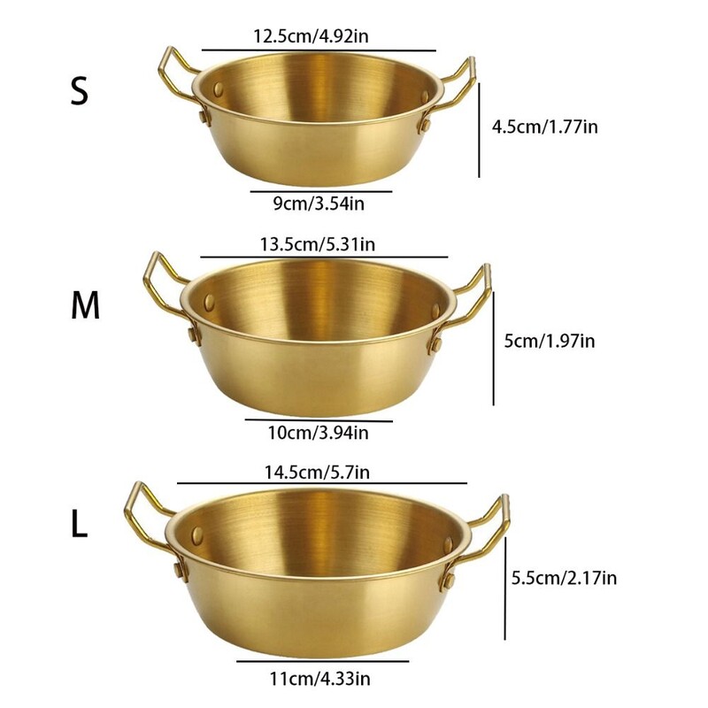 304 Μπολ Κορεατικής κουζίνας από ανοξείδωτο ατσάλι Επιτραπέζια σκεύη κουζίνας Σνακ Μπολ κρασιού από ρύζι με λαβή Σάλτσα καρυκεύματα Δοχείο φαγητού