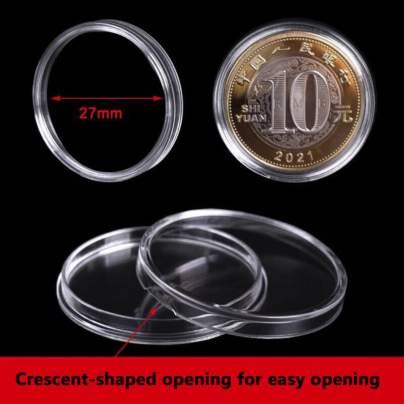 100 buc. Cutie transparentă pentru monede de colecție pentru suport pentru capsule, container comemorativ