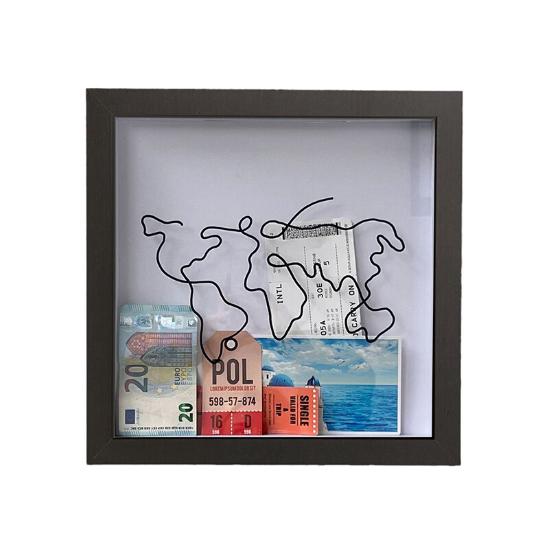 Adventure Archive Boxes Travel Ticket Shadow Box with Slot Memory Boxes Αναμνηστικά Χρήματα Θήκη εισιτηρίων Χάρτης Αποθήκευση πλαισίου
