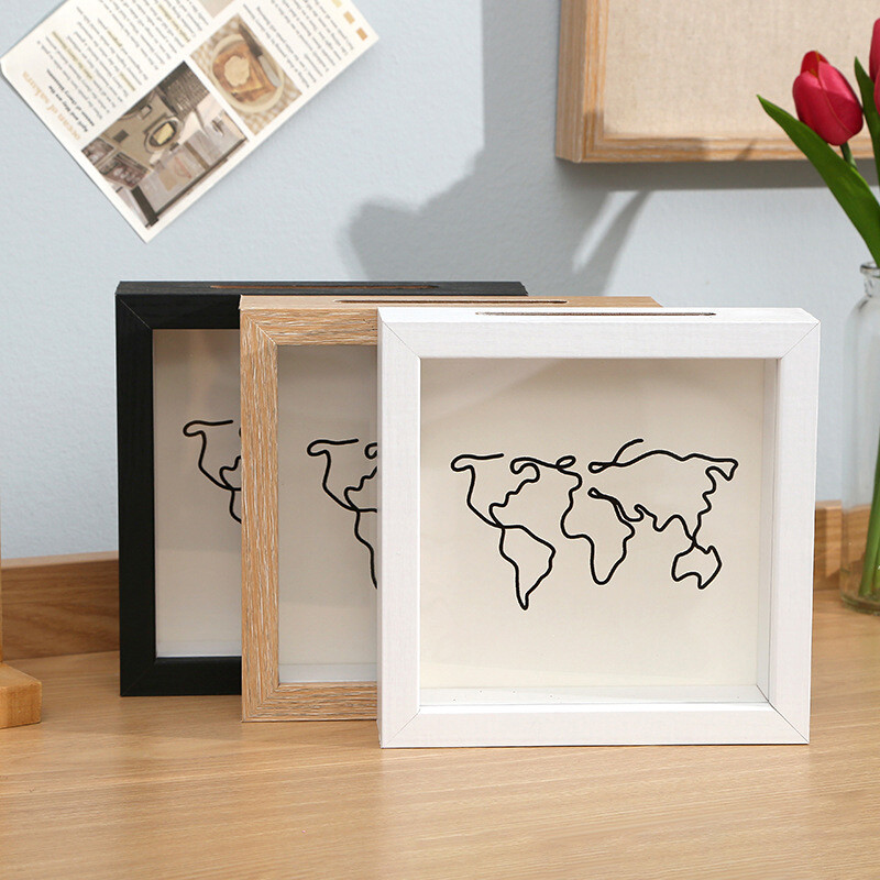 Adventure Archive Boxes Travel Ticket Shadow Box with Slot Memory Boxes Αναμνηστικά Χρήματα Θήκη εισιτηρίων Χάρτης Αποθήκευση πλαισίου