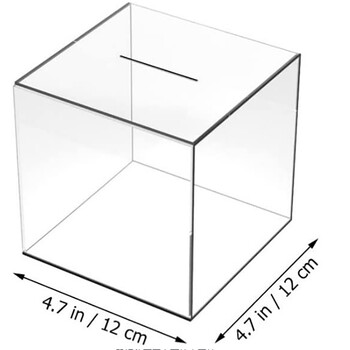 Прозрачна касичка Акрилна касичка Неотваряема кутия за спестявания Прозрачна кутия за спестявания Направи си сам резервоар за спестявания Подарък за подарък за рожден ден 12x12cm