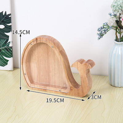 Ξύλινο γουρουνάκι δεινόσαυρος γατάκι Κουμπαράς Διαφανές κινούμενα σχέδια Ζώο νόμισμα Χρήματα Κουτί φύλαξης από συμπαγές ξύλο Εξατομίκευση στολίδι επιφάνειας εργασίας