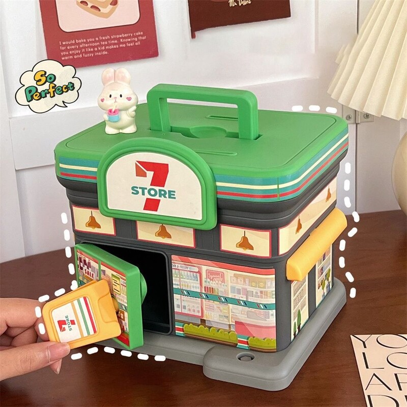 Creative Kids Adults Money Box Store σε σχήμα Ασφαλείας Κουτί μετρητών Φορητό πλαστικό χρηματοκιβώτιο κερμάτων Κλειδαριά κουμπαράς δώρο