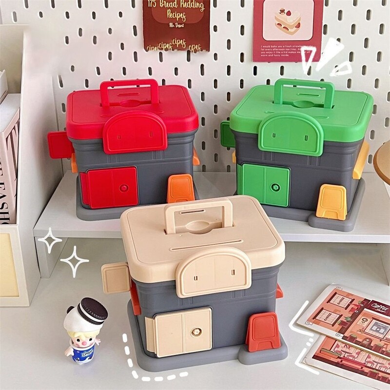 Creative Kids Adults Money Box Store σε σχήμα Ασφαλείας Κουτί μετρητών Φορητό πλαστικό χρηματοκιβώτιο κερμάτων Κλειδαριά κουμπαράς δώρο