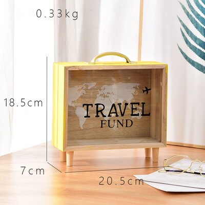 Σκανδιναβικό στυλ Ξύλινη δεξαμενή ταμιευτηρίου Δημιουργικό διαφανές χρηματοκιβώτιο Μεγάλης χωρητικότητας Τετράγωνο Sundry Storage Box