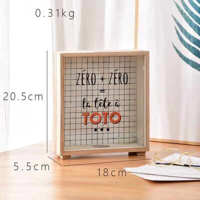 Σκανδιναβικό στυλ Ξύλινη δεξαμενή ταμιευτηρίου Δημιουργικό διαφανές χρηματοκιβώτιο Μεγάλης χωρητικότητας Τετράγωνο Sundry Storage Box