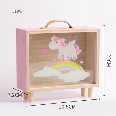 Σκανδιναβικό στυλ Ξύλινη δεξαμενή ταμιευτηρίου Δημιουργικό διαφανές χρηματοκιβώτιο Μεγάλης χωρητικότητας Τετράγωνο Sundry Storage Box