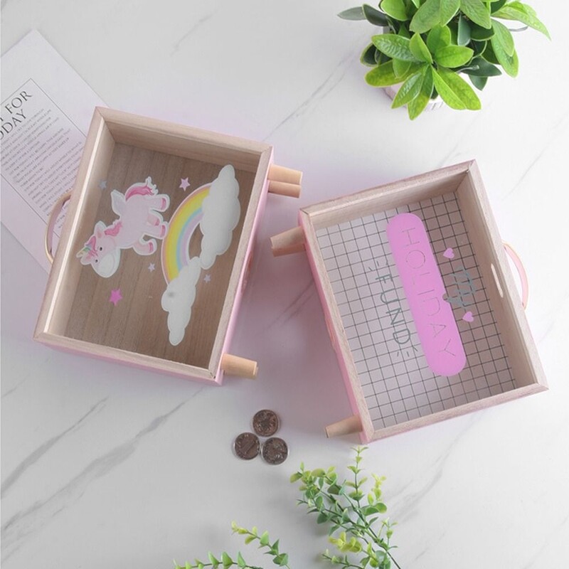 Σκανδιναβικό στυλ Ξύλινη δεξαμενή ταμιευτηρίου Δημιουργικό διαφανές χρηματοκιβώτιο Μεγάλης χωρητικότητας Τετράγωνο Sundry Storage Box