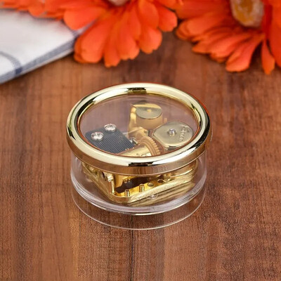 Μίνι κουρδιστό Μουσικό Κουτί Διάφανο Χέρι Περιέλιξη Μεταλλικό Κίνημα Octave Box Μουσικό Κουτί Δώρο Διακόσμηση σπιτιού