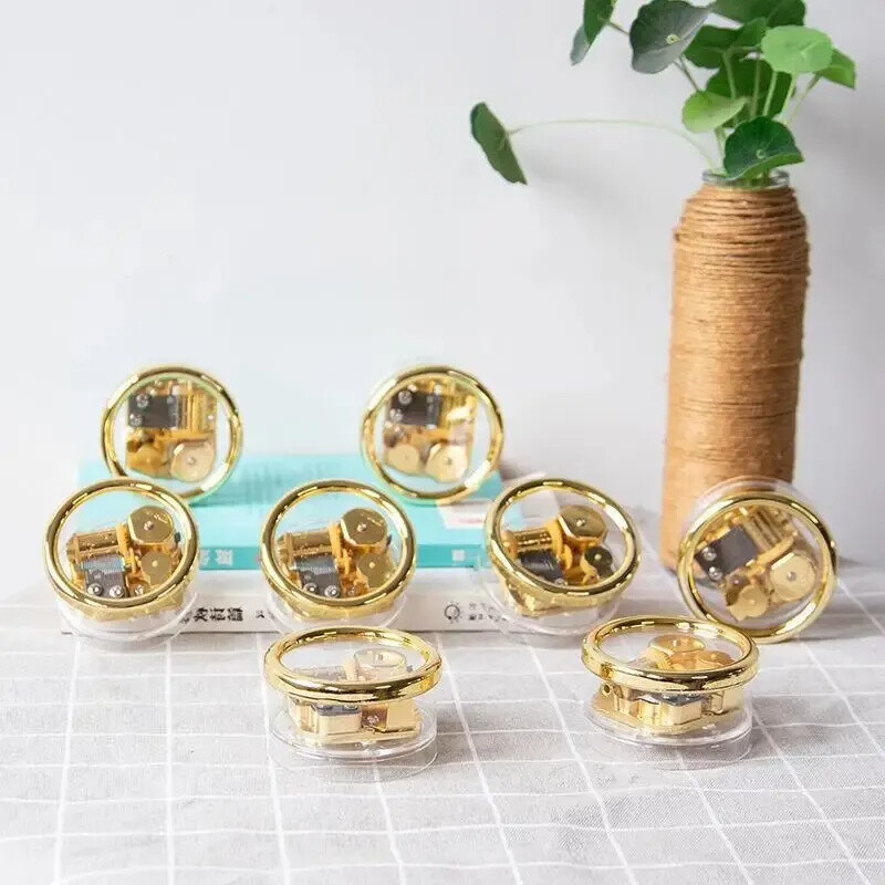 Μίνι κουρδιστό Μουσικό Κουτί Διάφανο Χέρι Περιέλιξη Μεταλλικό Κίνημα Octave Box Μουσικό Κουτί Δώρο Διακόσμηση σπιτιού