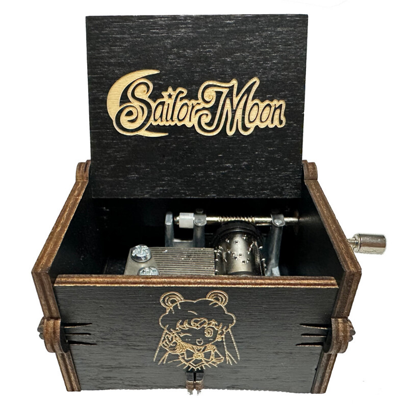 Χειροποίητο μουσικό κουτί Sailor Moon ζωγραφισμένο στολίδι για κορίτσια δώρο ξύλινο μουσικό κουτί