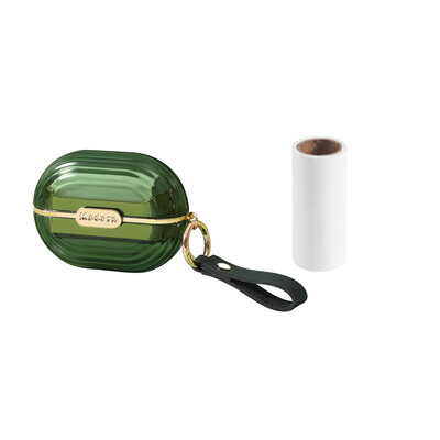 Νέο διαφανές Fashion Double Head Lin Roller Αφαιρούμενο ρολό χαρτί σκόνης με καπάκι Mini Portable Clothing Bag Lint Roller