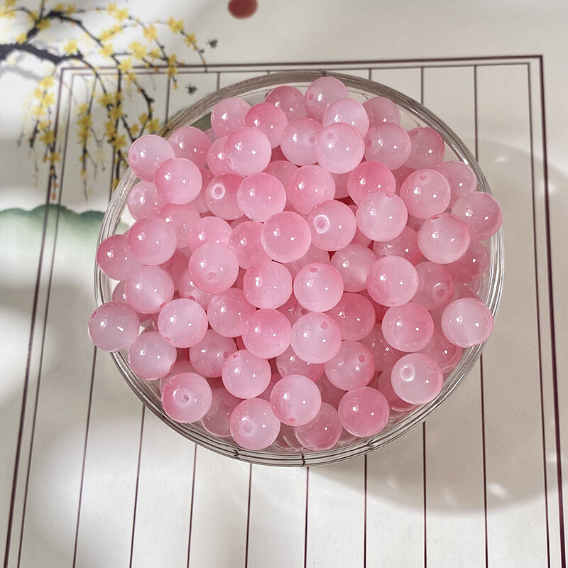 Κατασκευαστής Χονδρική 10mm απομίμηση φυσικού νεφρίτη στρογγυλές χάντρες Γυάλινες χαλαρές χάντρες DIY Χειροποίητα βραχιόλια Υλικό κολιέ