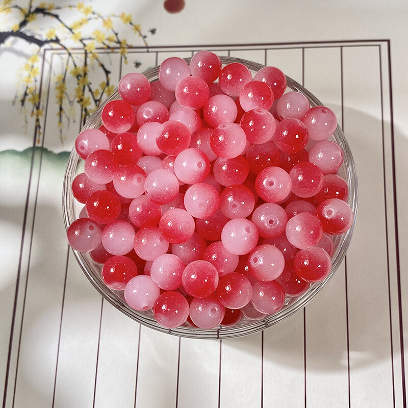 Κατασκευαστής Χονδρική 10mm απομίμηση φυσικού νεφρίτη στρογγυλές χάντρες Γυάλινες χαλαρές χάντρες DIY Χειροποίητα βραχιόλια Υλικό κολιέ