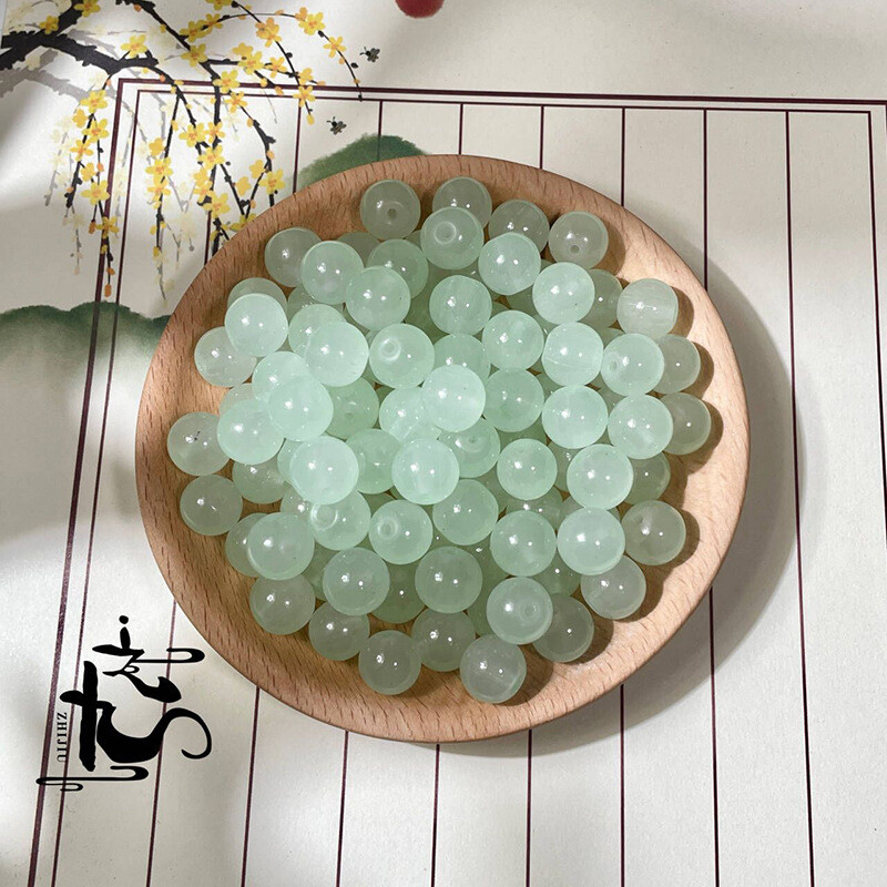 Κατασκευαστής Χονδρική 10mm απομίμηση φυσικού νεφρίτη στρογγυλές χάντρες Γυάλινες χαλαρές χάντρες DIY Χειροποίητα βραχιόλια Υλικό κολιέ