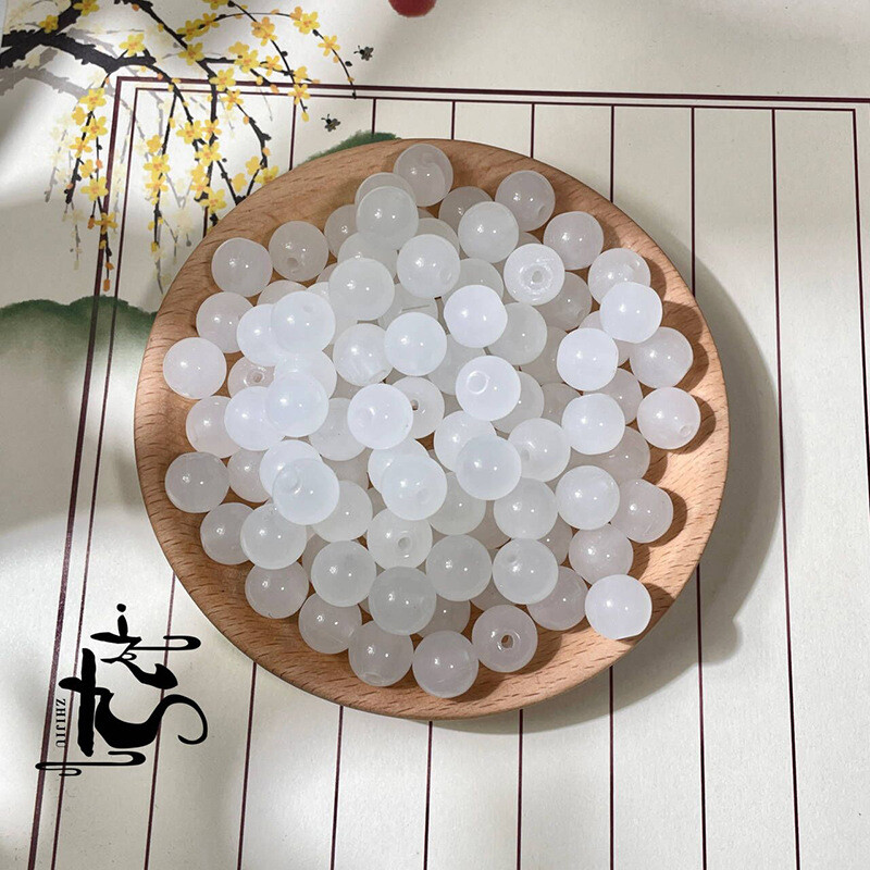 Κατασκευαστής Χονδρική 10mm απομίμηση φυσικού νεφρίτη στρογγυλές χάντρες Γυάλινες χαλαρές χάντρες DIY Χειροποίητα βραχιόλια Υλικό κολιέ