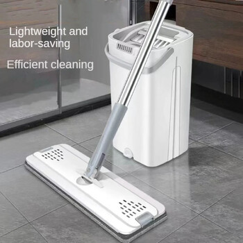 Σφουγγαρίστρες δαπέδου με Bucket Thickened Wet and Dry Lazy Flat Mop Πανί Squeeze Squeeze Kitchen Bathroom Mops Καθαρισμός δαπέδου