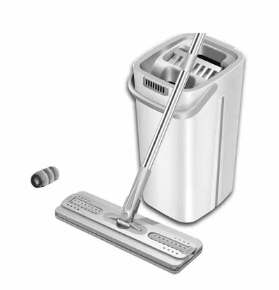 Σφουγγαρίστρες δαπέδου με Bucket Thickened Wet and Dry Lazy Flat Mop Πανί Squeeze Squeeze Kitchen Bathroom Mops Καθαρισμός δαπέδου