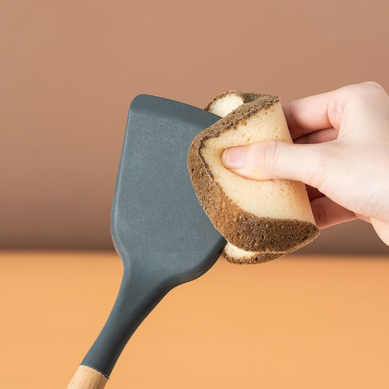 Aranyos pirítós alakú mosogatószivacsok, kreatív súrolóeszközök edényekhez, konyhai kiegészítők, takarítás, japán stílusú, 1 db