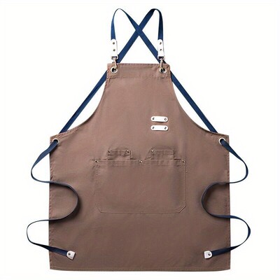 Ποδιές για άντρες Γυναικείες με τσέπες Βαμβακερό εμπλουτισμένο ανθεκτικό μεγάλο αδιάβροχο για κουζίνα, εργαστήριο, μπάρμπεκιου, ποδιά σεφ