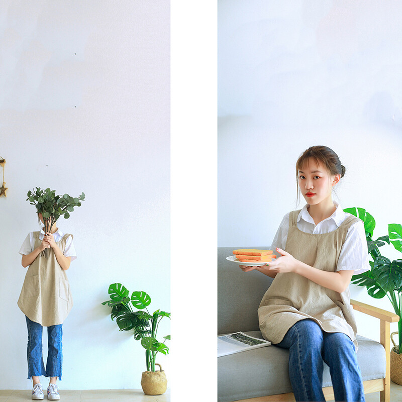 1 osa Retro naiste põll puuvillane põll Kleit kohvik Köök Toiduvalmistamine Lillepood meeste põll