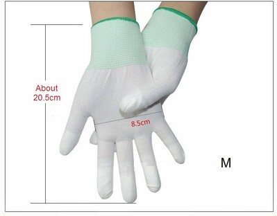 2 paari teppimiskindaid vaba liikumise teppimiseks töökindad Valged nailonist õmbluskindad haardega sõrmeotsaga teppi meisterdamiseks