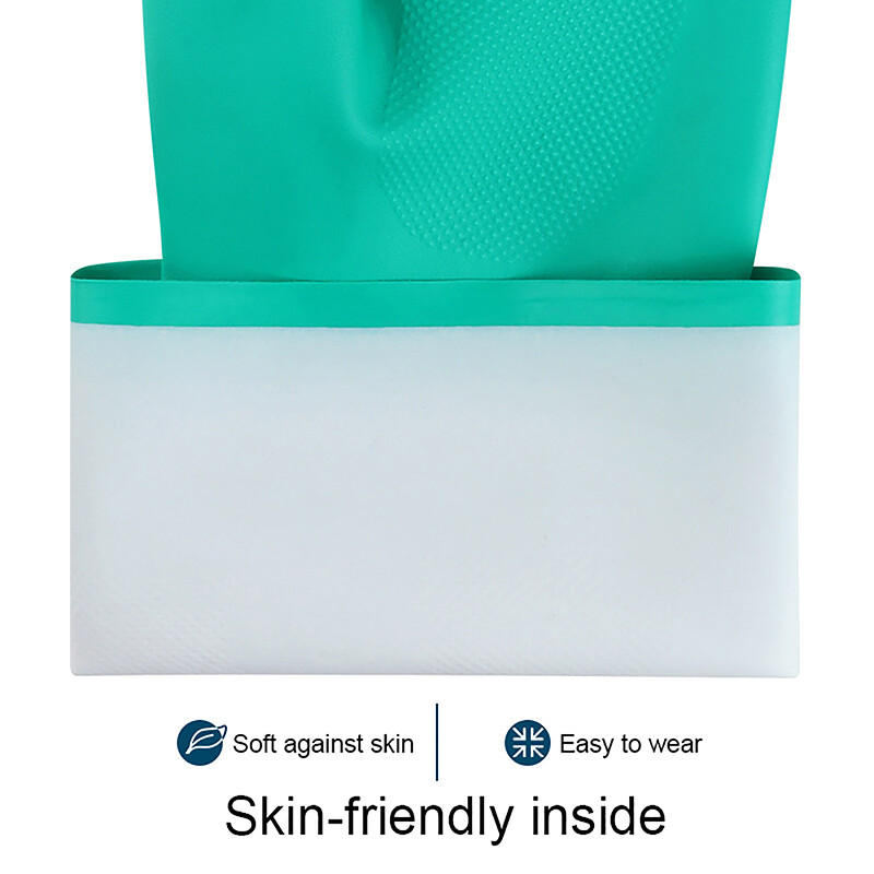 1 paar paksu nitriilkindaid – keemiliselt happekindlad veekindlad pikkade varrukatega kindad aiatööde keemiliseks värvimiseks, lateksivabad