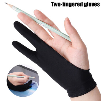 4/1Pairs Artists Gloves for Drawing Stand Display Χαρτί Τέχνης Ζωγραφική Σκίτσο Tablet Απόρριψη παλάμης με δύο δάχτυλα XS/S/M/L