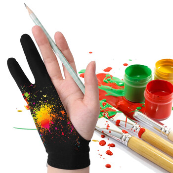 4/1Pairs Artists Gloves for Drawing Stand Display Χαρτί Τέχνης Ζωγραφική Σκίτσο Tablet Απόρριψη παλάμης με δύο δάχτυλα XS/S/M/L