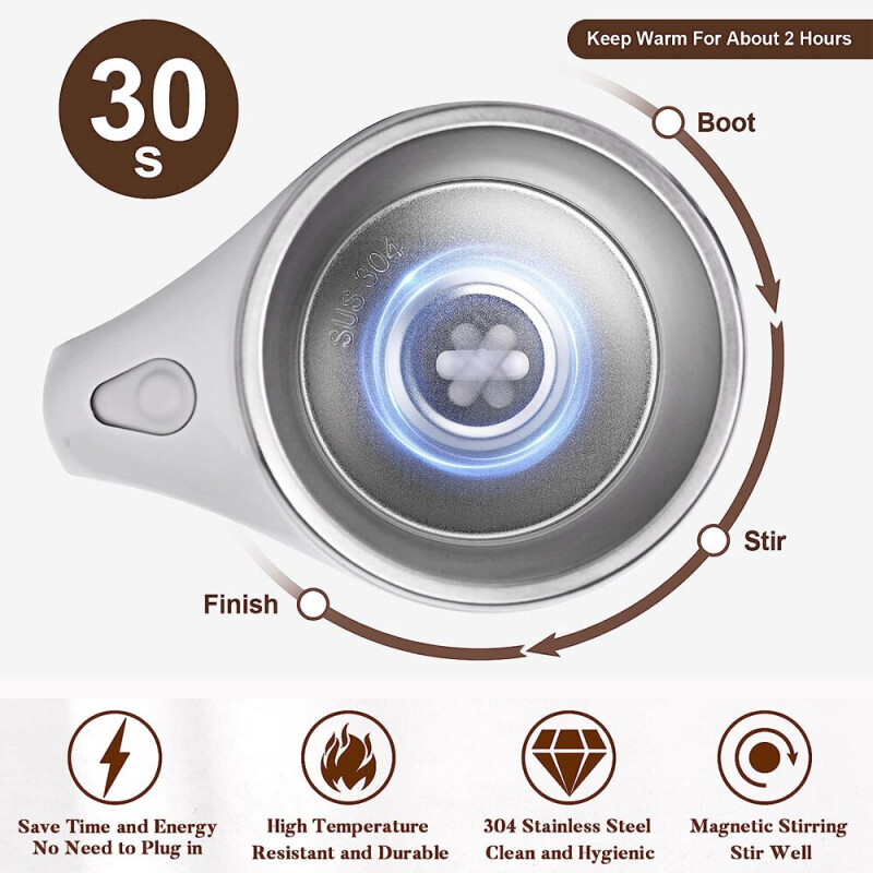 Automaatselt segatav magnetkruus Laetav mudel Kohv Elektriline Lazy Piimakokteil pöörlev segisti Smart Mixer Termopudel