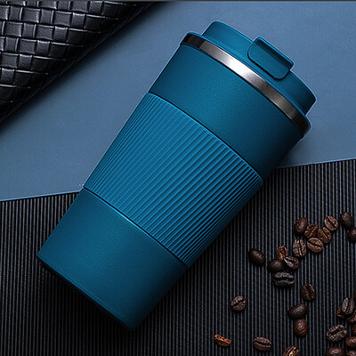 380ml/510ml Двойна термо чаша за кафе 304 от неръждаема стомана Непропусклива, нехлъзгаща се вакуумна колба за кола Пътна термо чаша Бутилка за вода