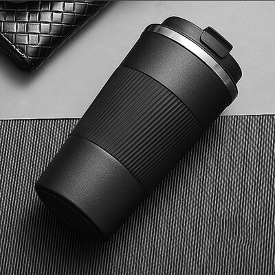 380ml/510ml Двойна термо чаша за кафе 304 от неръждаема стомана Непропусклива, нехлъзгаща се вакуумна колба за кола Пътна термо чаша Бутилка за вода