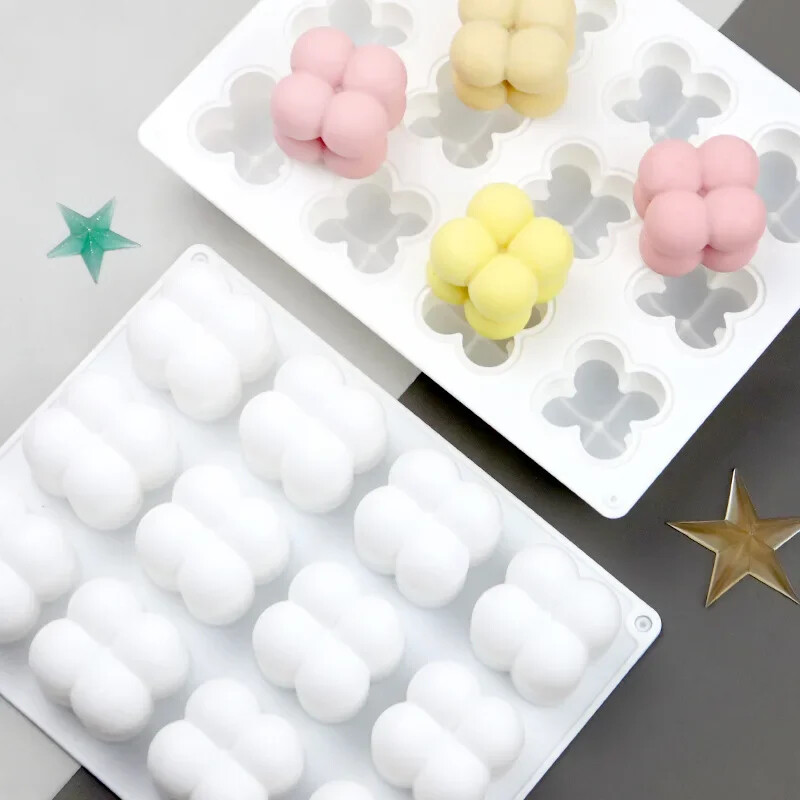 12 õõnsusega väikese kuubiku küünlavormi vahukoogivorm 3D küpsetamiseks mõeldud silikoonist koogivorm DIY käsitsi valmistatud seebiküünalde valmistamise tarvikud