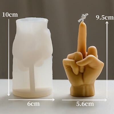 3D vidurinio piršto žvakė, silikoninė forma, pasidaryk pats