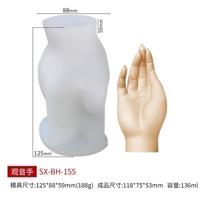 3D vidurinio piršto žvakė, silikoninė forma, pasidaryk pats