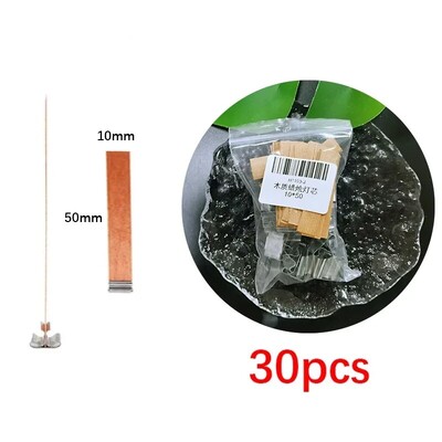 30 tk. Kvaliteetne puidust küünlataht koos klambrialusega käsitöö vitstest parafiinist mesilasvahast põleva suitsuta taht küünla valmistamise tarvikud