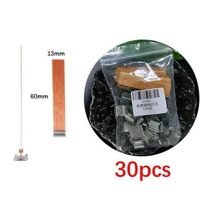 30 tk. Kvaliteetne puidust küünlataht koos klambrialusega käsitöö vitstest parafiinist mesilasvahast põleva suitsuta taht küünla valmistamise tarvikud