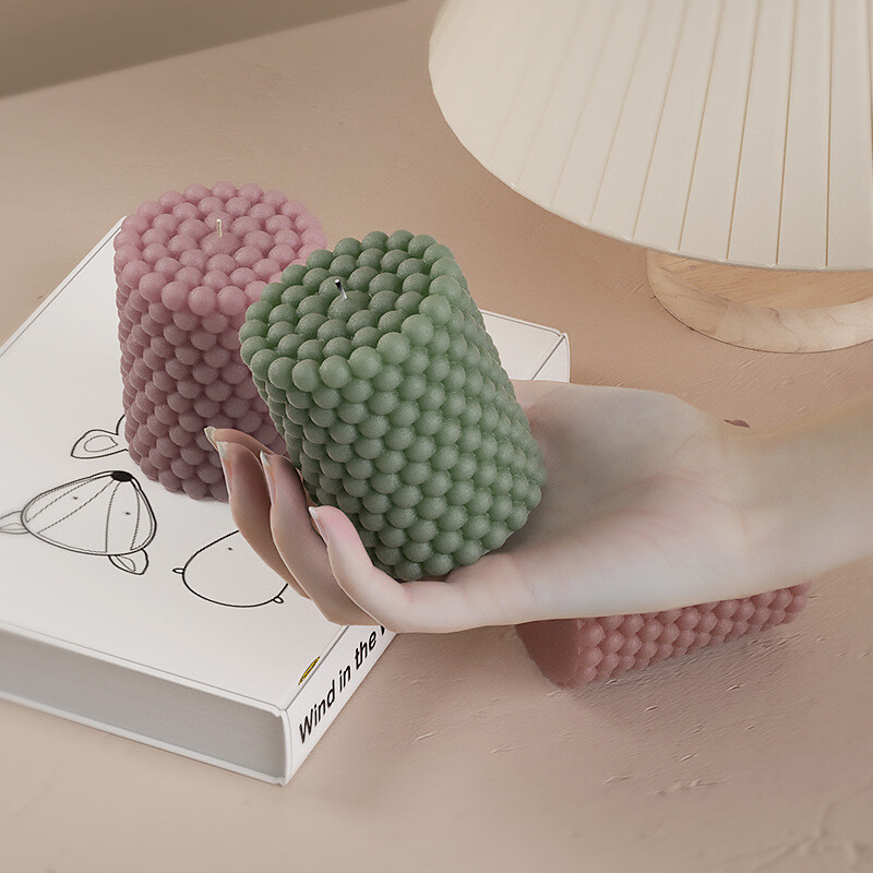 3D silikoonküünlavorm silindriline mullikujuline ümmargune pall lõhnastatud aroomiteraapia kipsist küünlavorm DIY kooki käsitsi valmistatud vorm