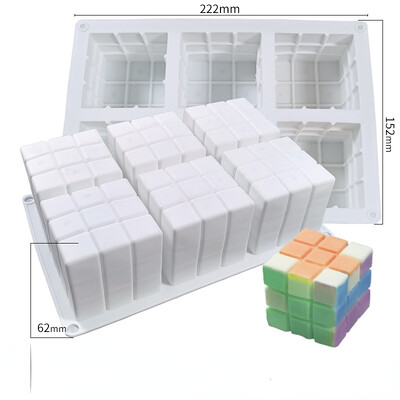 3D Bubble Cube Свещ Комплект силиконова форма Направи си сам Цвете Облак Изработка на сапун Епоксидна смола Глина Форма Шоколадова торта Декор Подаръци Орнамент