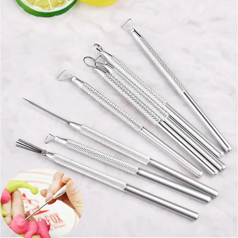 6 vnt aliuminio lydinio polimero molio įrankiai keramikos keramikos skulptūros įrankiai raižybos juostos vielos galo kilpa molio įrankių rinkinys detalei