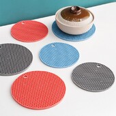 Apaļš karstumizturīgs silikona paklājiņš dzērienu krūzes paliktņi izolācija, neslīdošs katlu turētājs, sabiezināts galds, paklājiņš virtuves piederumi
