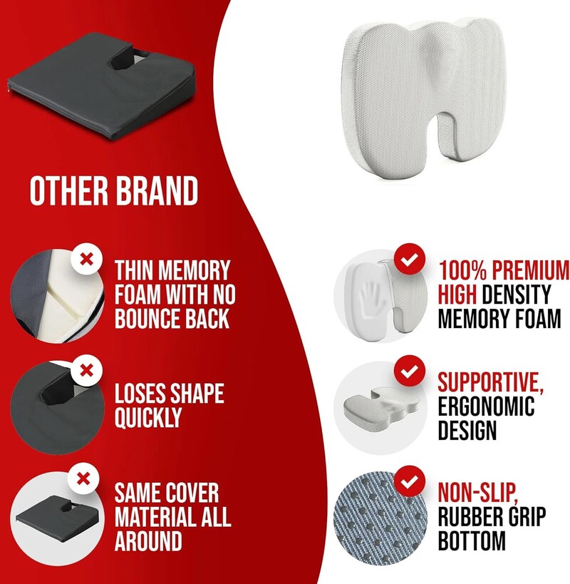 Εργονομική μνήμη Βαμβακερό μαξιλάρι γραφείου Αιμορροΐδες μαξιλάρι καρέκλας Μαξιλάρι για καθιστικό τεχνούργημα Μαξιλάρι μαθητή