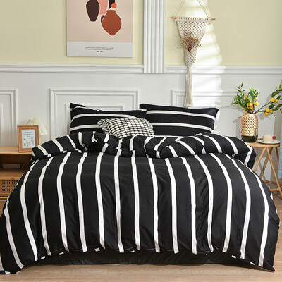 Черно-бял комплект спално бельо за двойно легло sabanas cama matrimonial Queen/King Comforter Sets Единична завивка с калъфка за възглавница